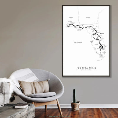 Trail Poster of Florida Trail - White Mockup