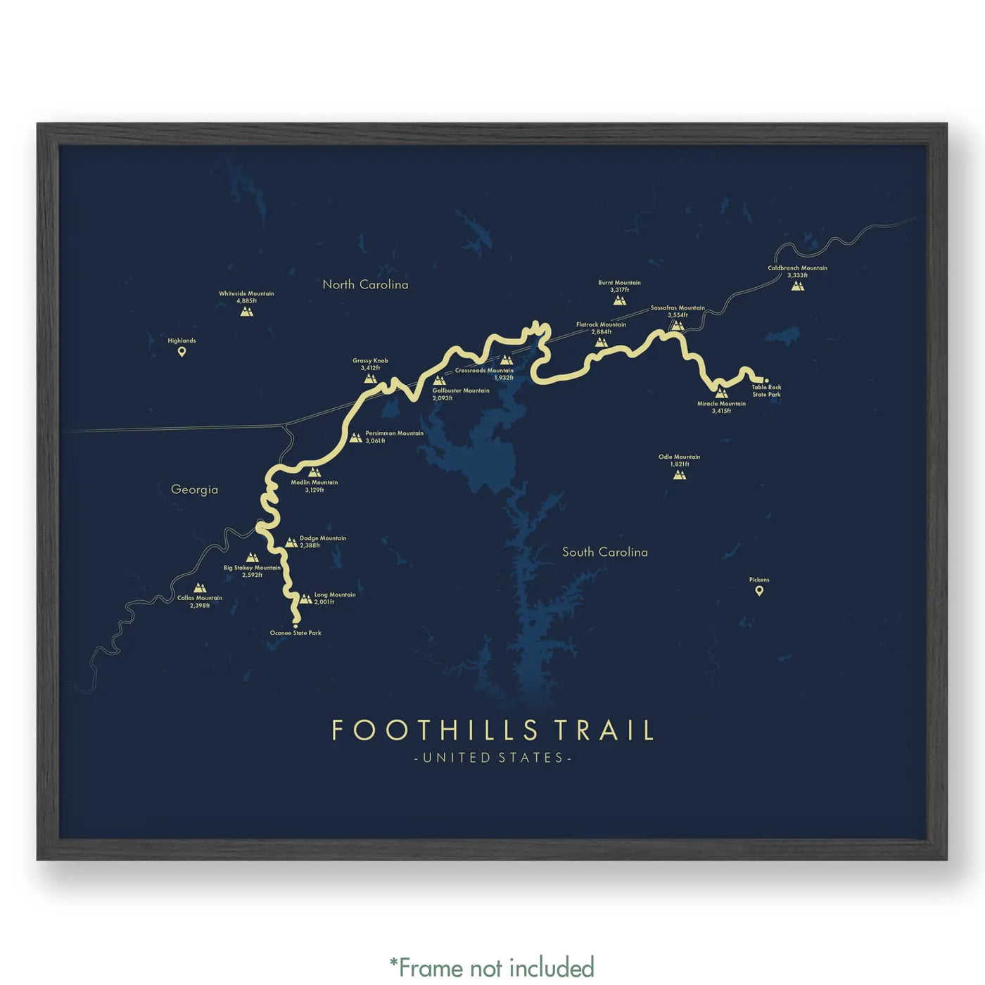 Trail Poster of Foothills Trail - Blue
