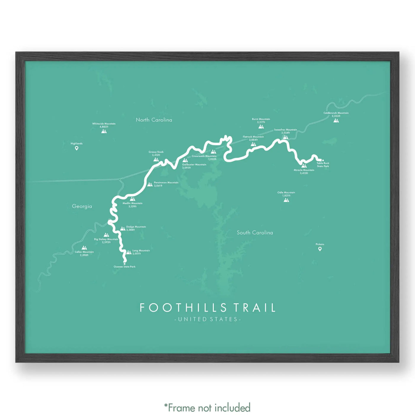 Trail Poster of Foothills Trail - Teal