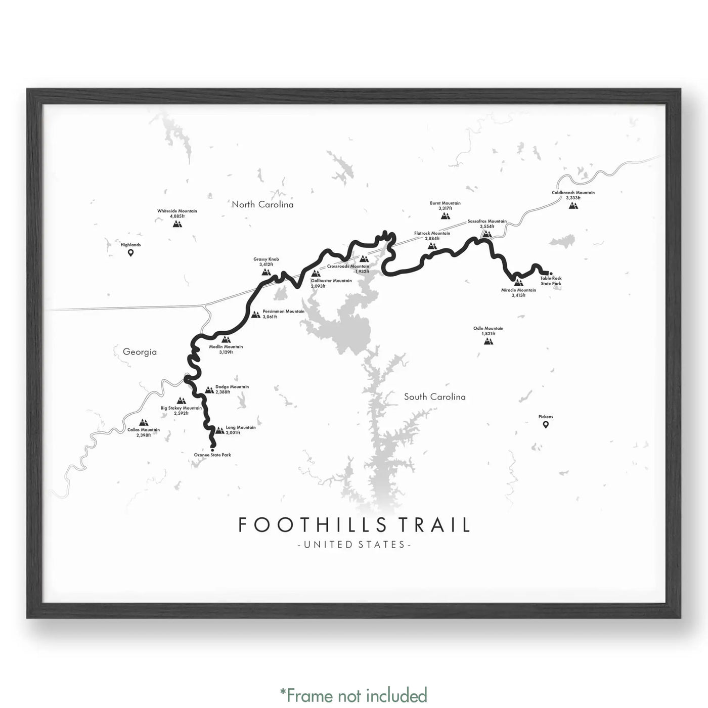 Trail Poster of Foothills Trail - White