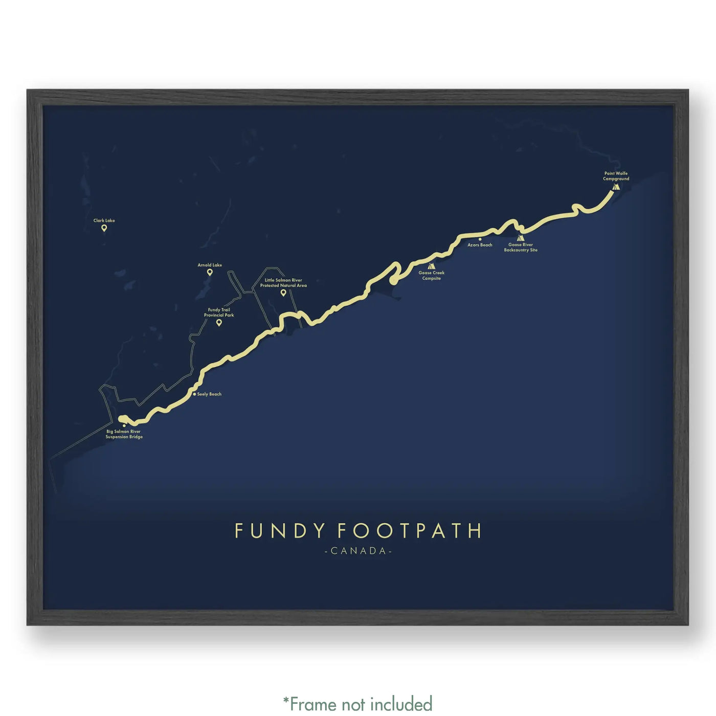 Trail Poster of Fundy Footpath - Blue