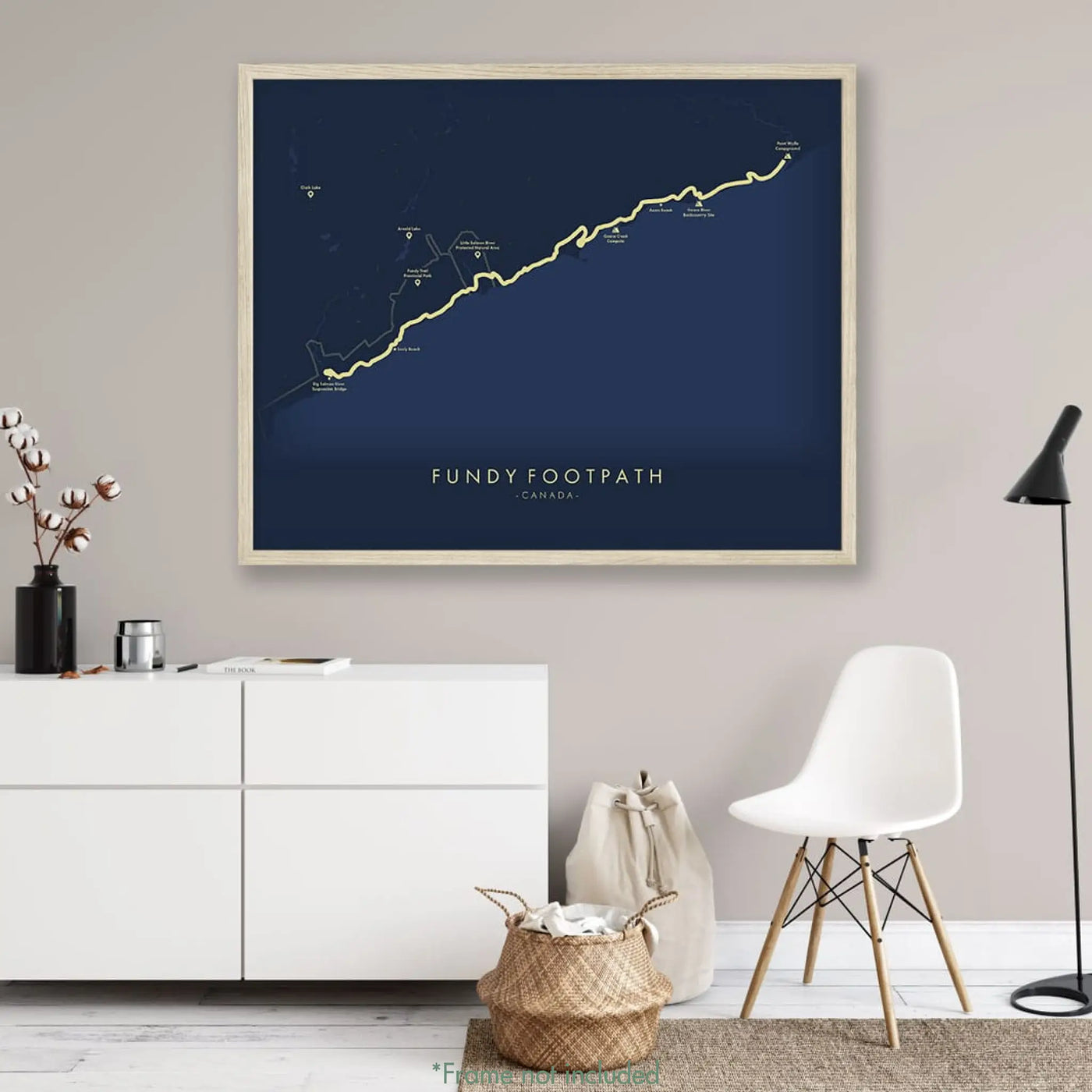 Trail Poster of Fundy Footpath - Blue Mockup