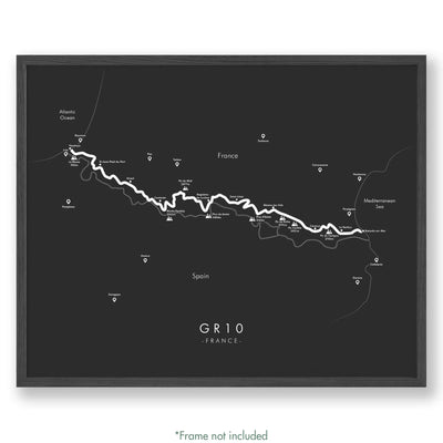 Trail Poster of GR10 - Grey