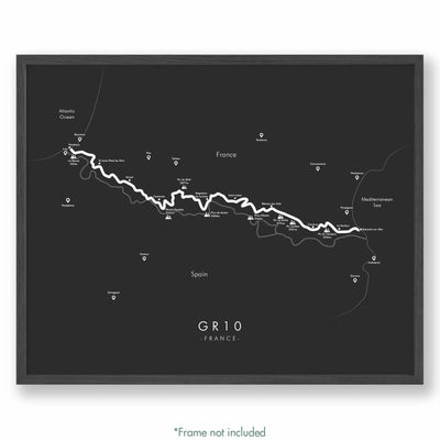 Trail Poster of GR10 - Grey