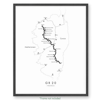 Trail Poster of GR20 - White