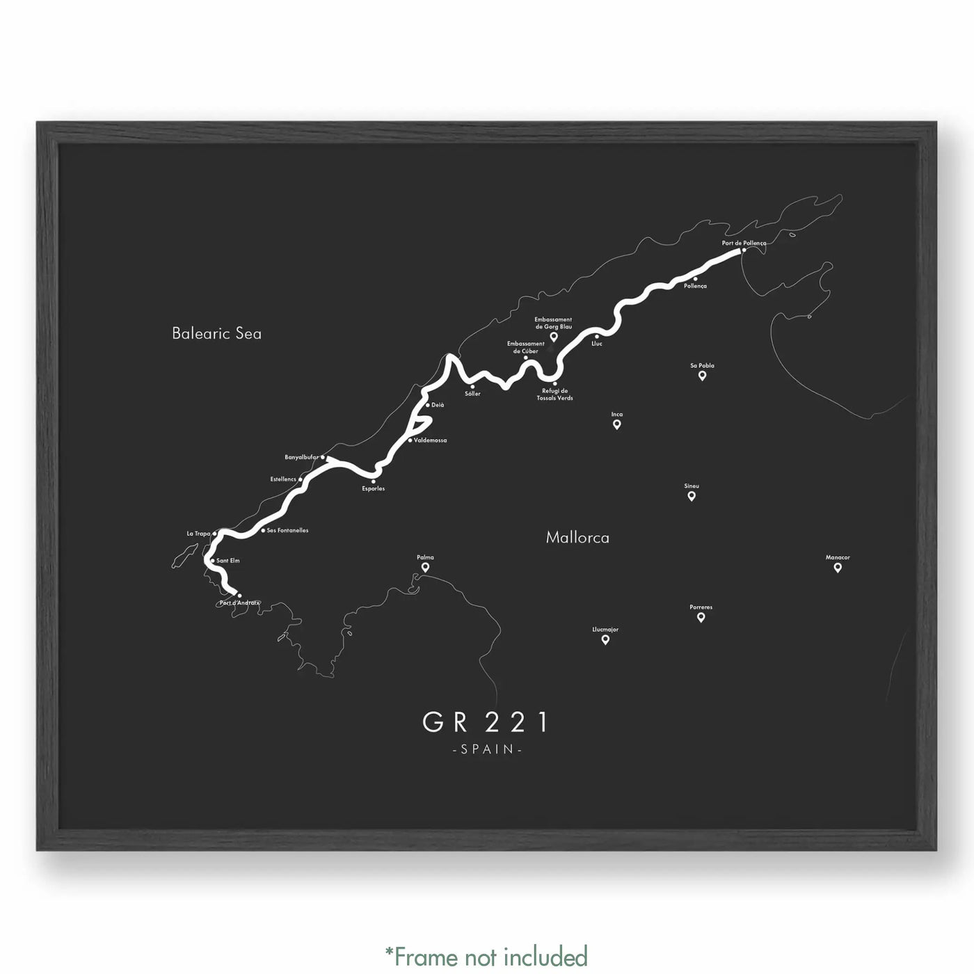 Trail Poster of GR221 - Grey