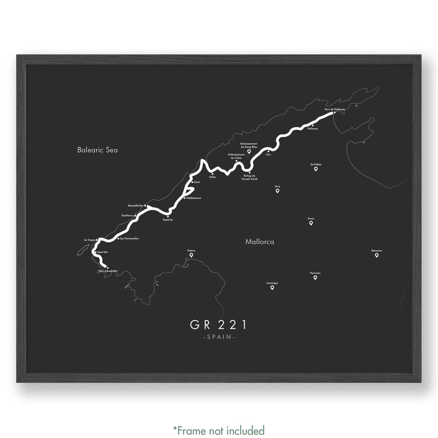 Trail Poster of GR221 - Grey