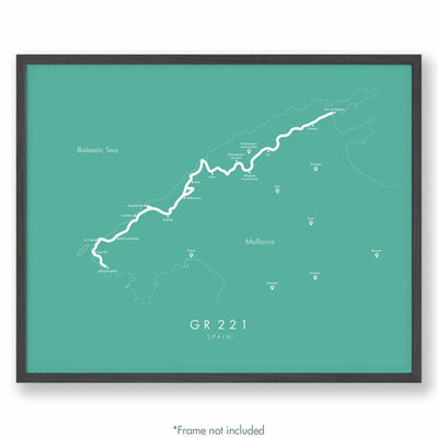 Trail Poster of GR221 - Teal