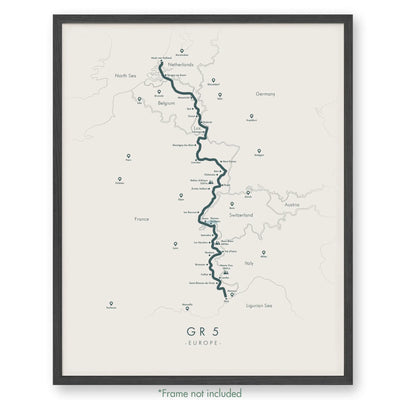 Trail Poster of GR5 - Beige