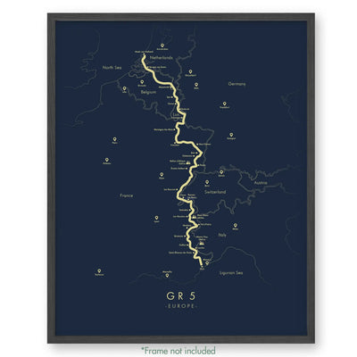 Trail Poster of GR5 - Blue