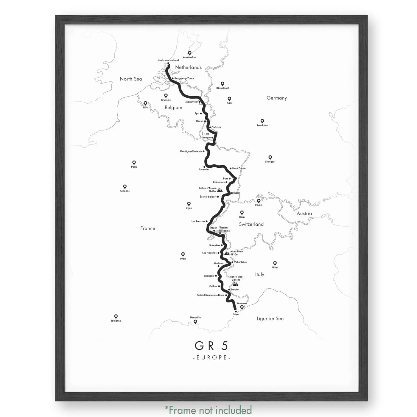 Trail Poster of GR5 - White