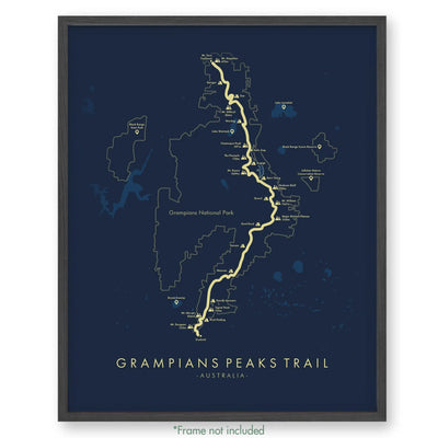 Trail Poster of Grampians Peaks Trail - Blue