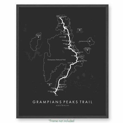 Trail Poster of Grampians Peaks Trail - Grey
