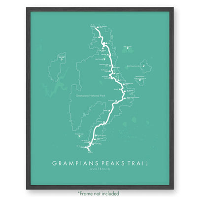 Trail Poster of Grampians Peaks Trail - Teal