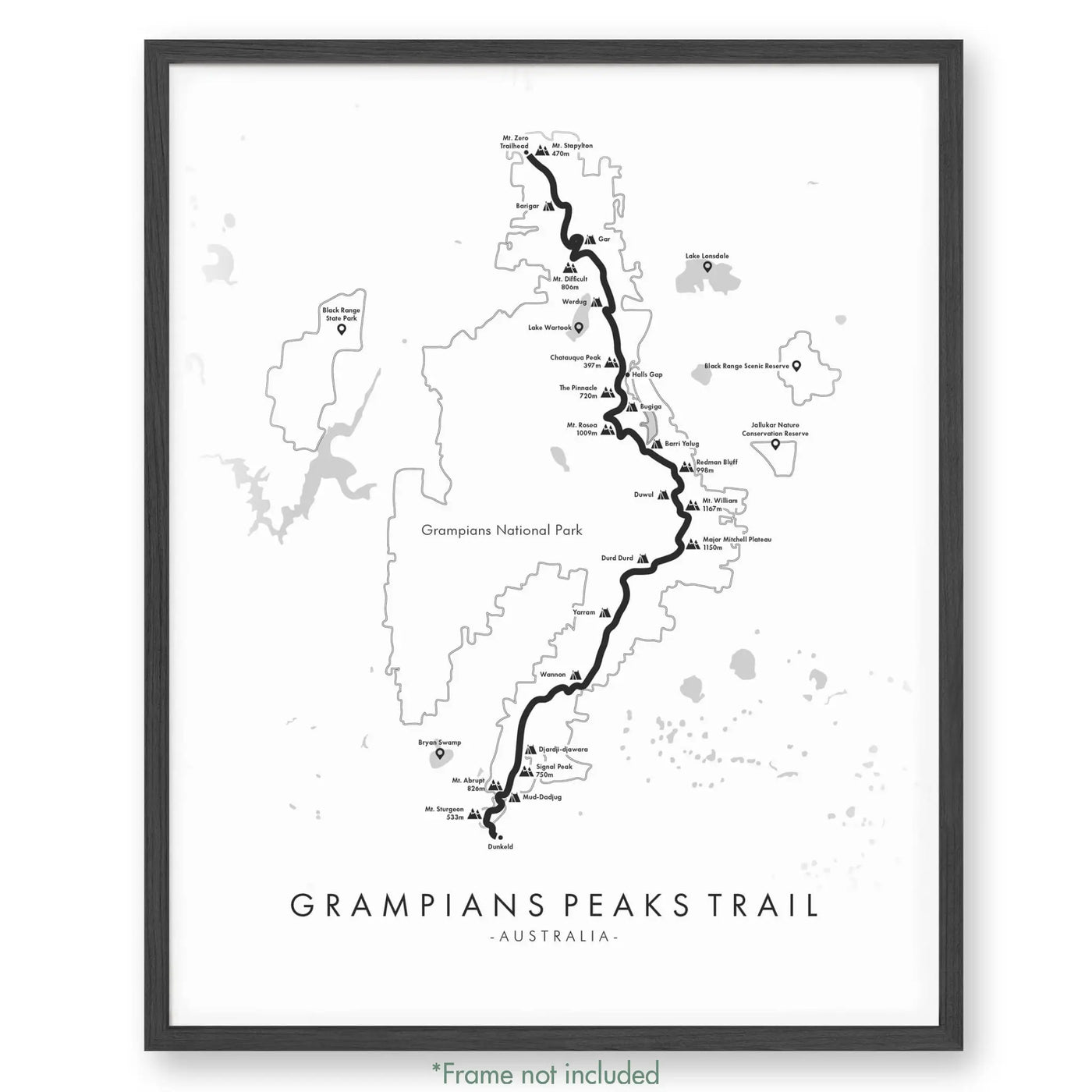 Trail Poster of Grampians Peaks Trail - White