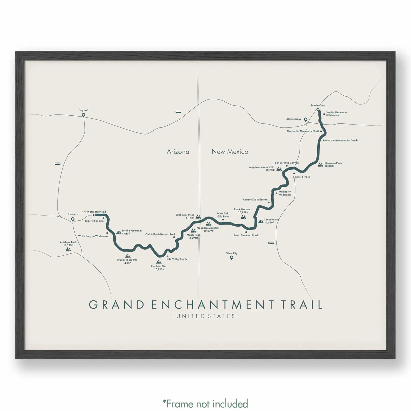 Trail Poster of Grand Enchantment Trail - Beige