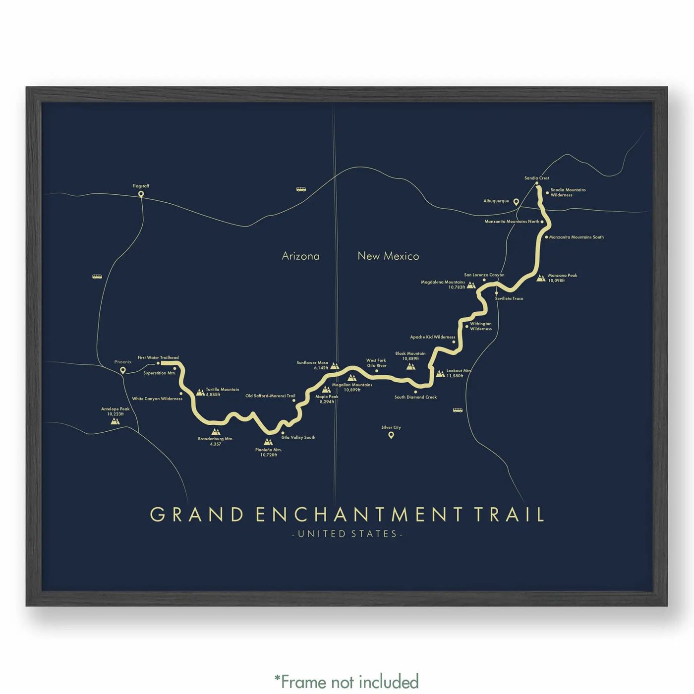 Trail Poster of Grand Enchantment Trail - Blue