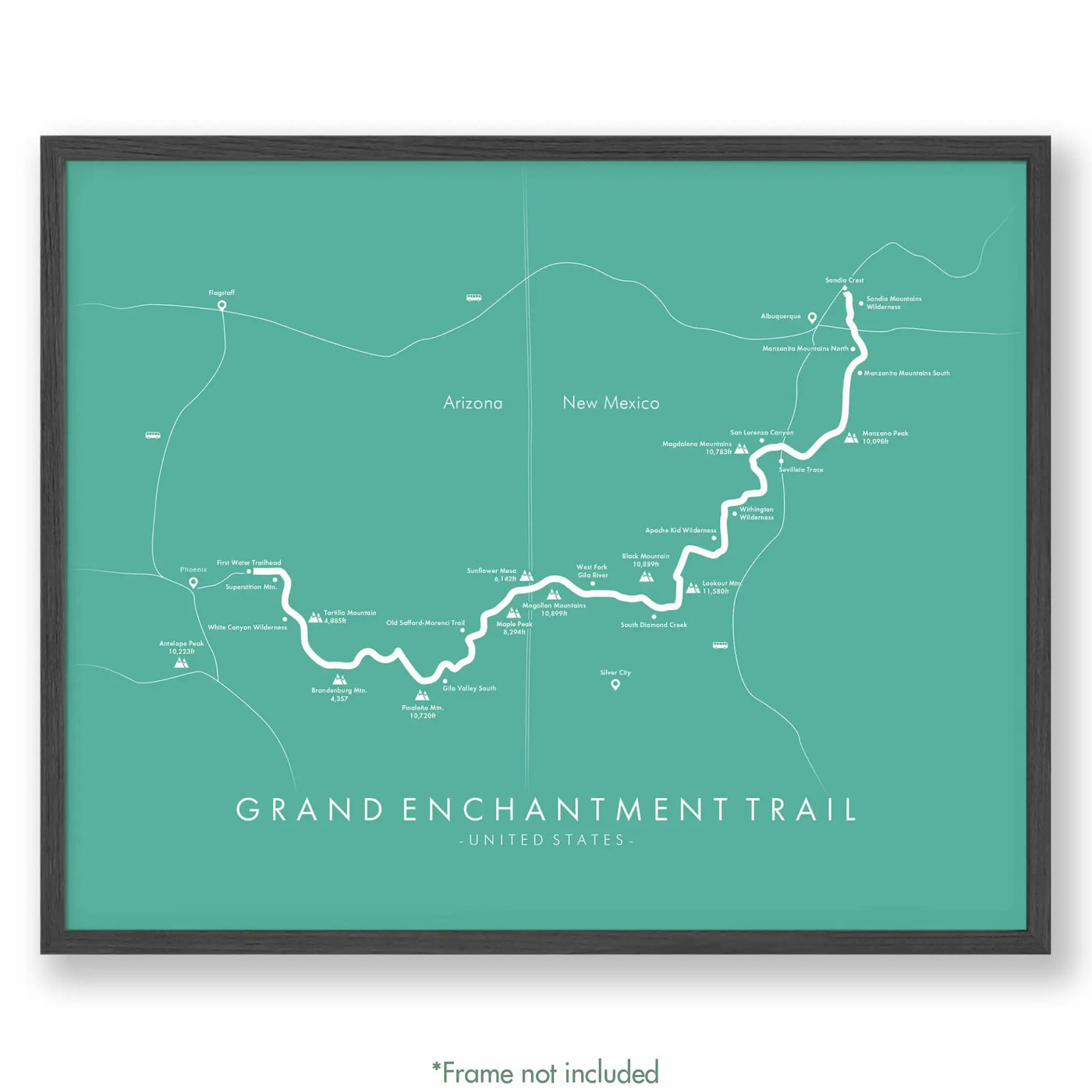 Trail Poster of Grand Enchantment Trail - Teal
