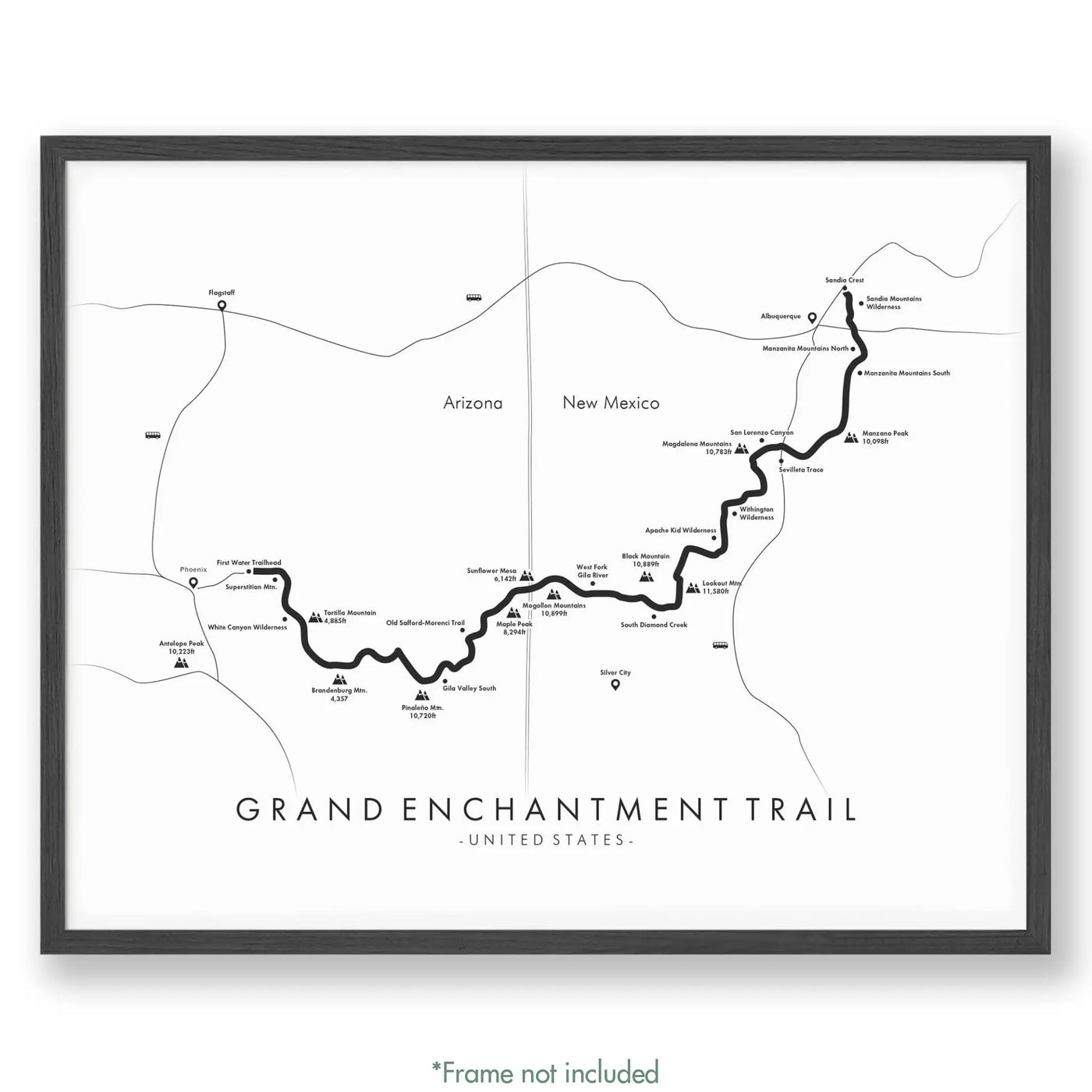 Trail Poster of Grand Enchantment Trail - White