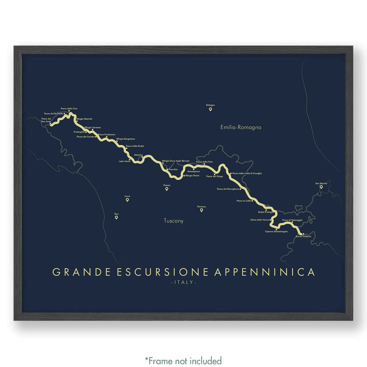 Trail Poster of Grande Escursione Appenninica - Blue