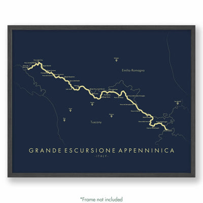 Trail Poster of Grande Escursione Appenninica - Blue