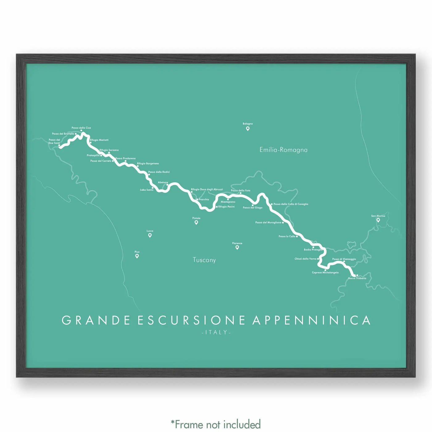 Trail Poster of Grande Escursione Appenninica - Teal