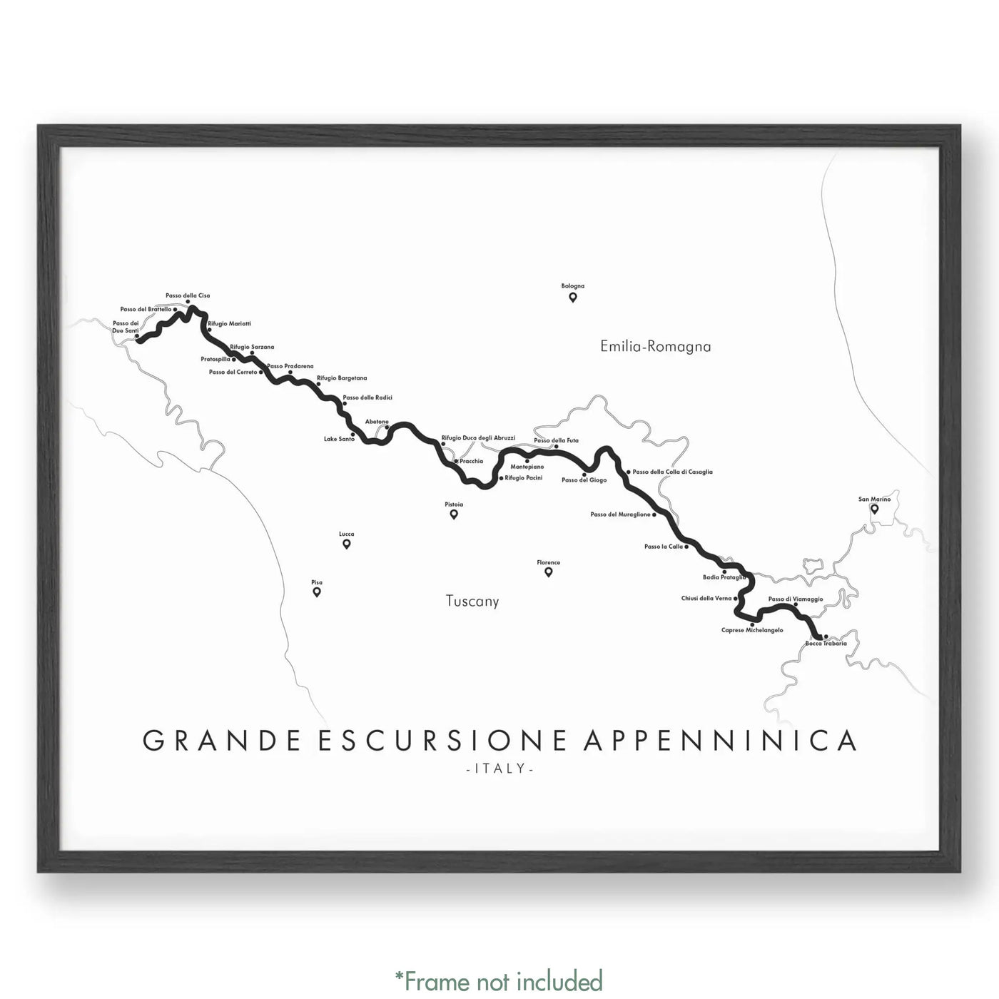 Trail Poster of Grande Escursione Appenninica - White