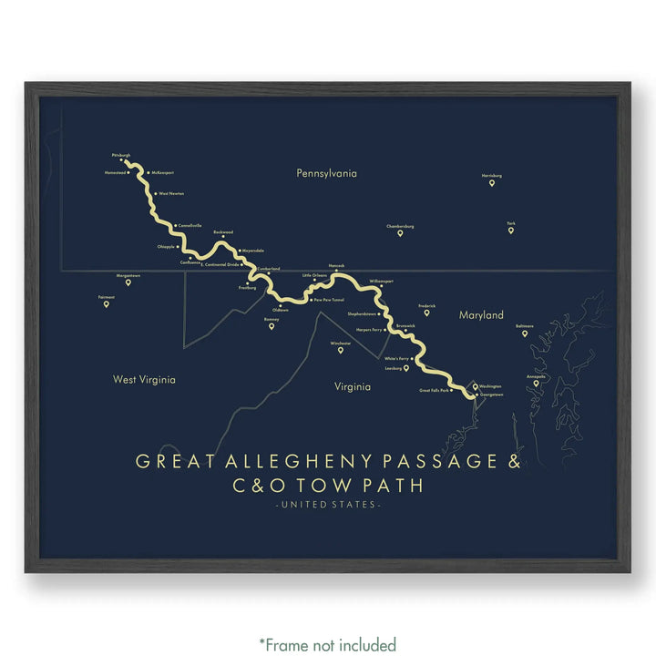 Great Allegheny Passage C&O Tow Path Map Great Allegheny