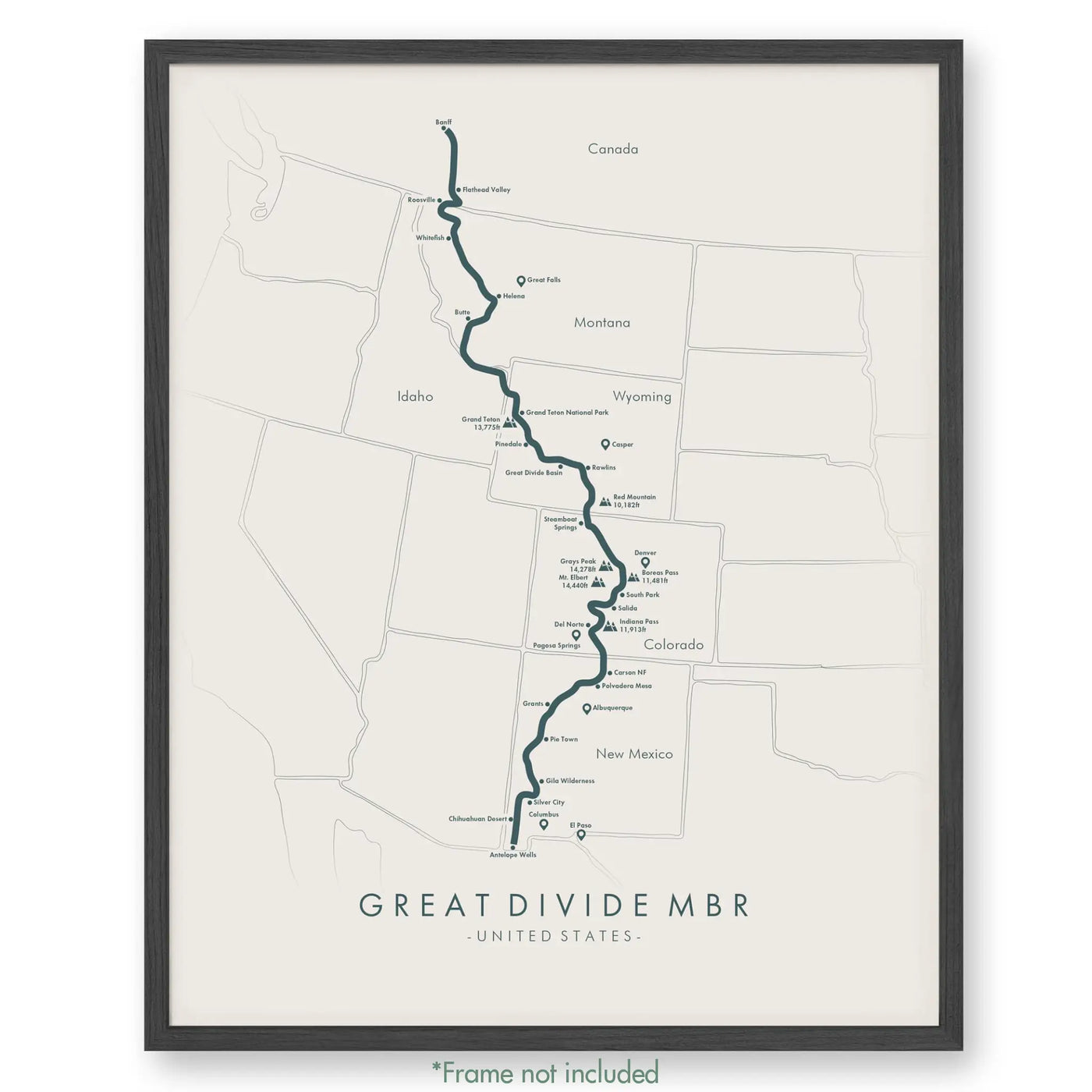 Trail Poster of Great Divide MTB - Beige