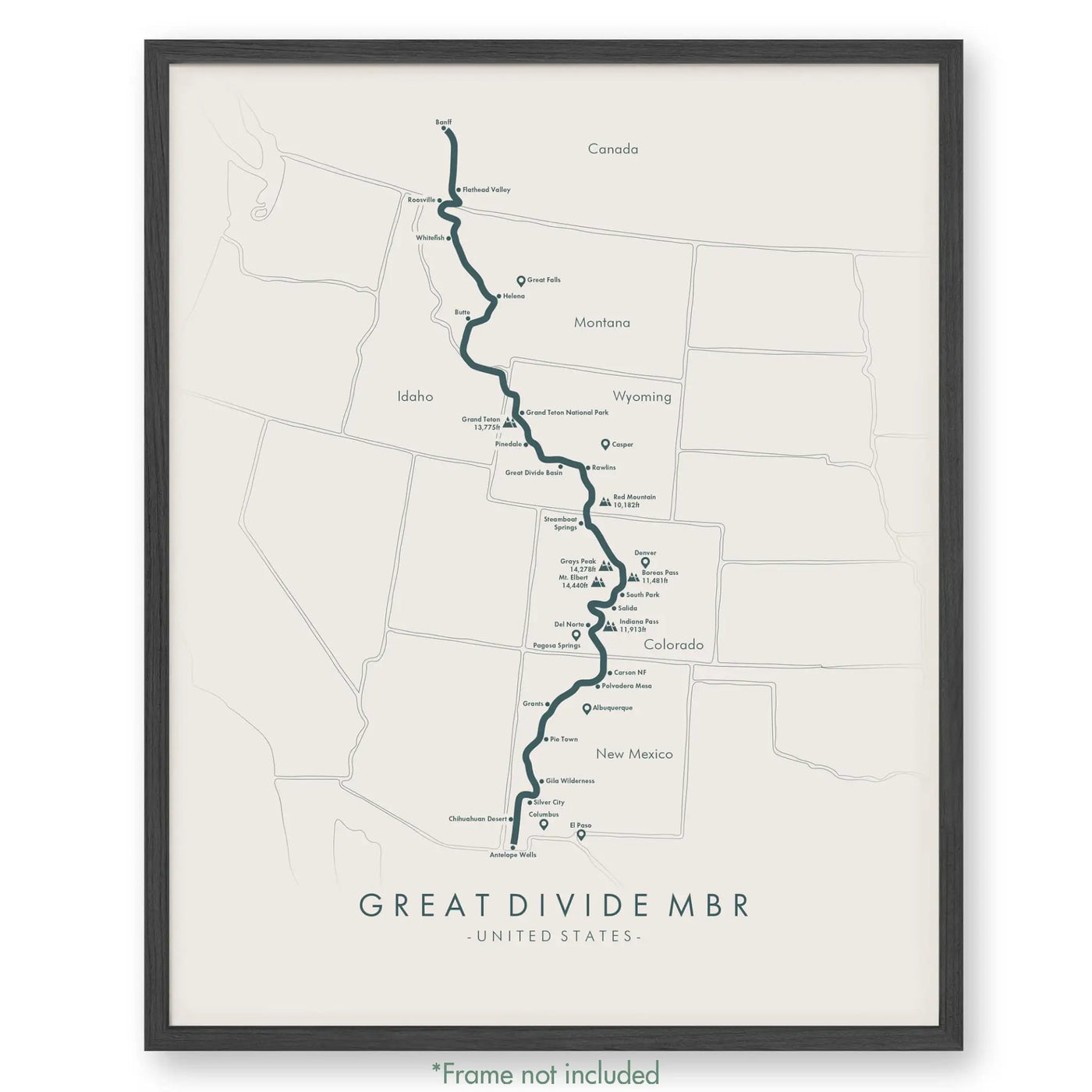 Trail Poster of Great Divide MTB - Beige