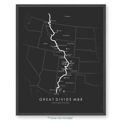 Trail Poster of Great Divide MTB - Grey