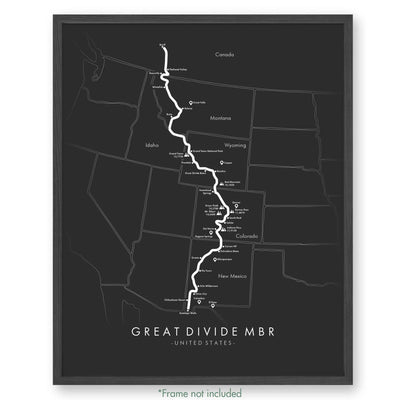 Trail Poster of Great Divide MTB - Grey