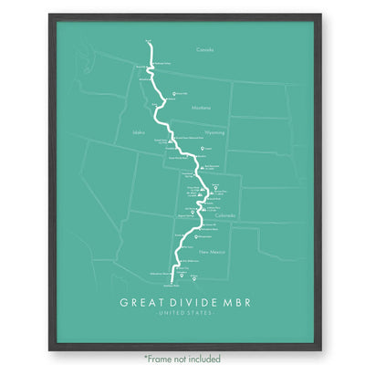 Trail Poster of Great Divide MTB - Teal