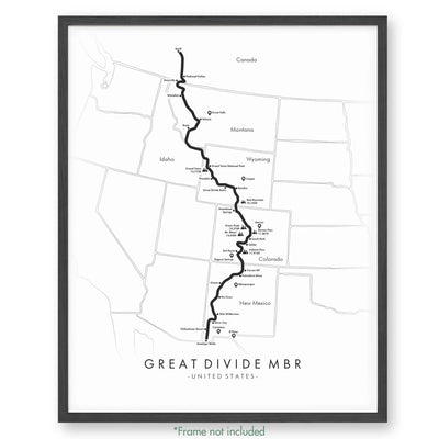 Trail Poster of Great Divide MTB - White