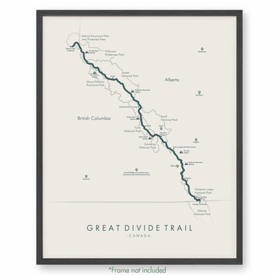 Trail Poster of Great Divide Trail - Beige