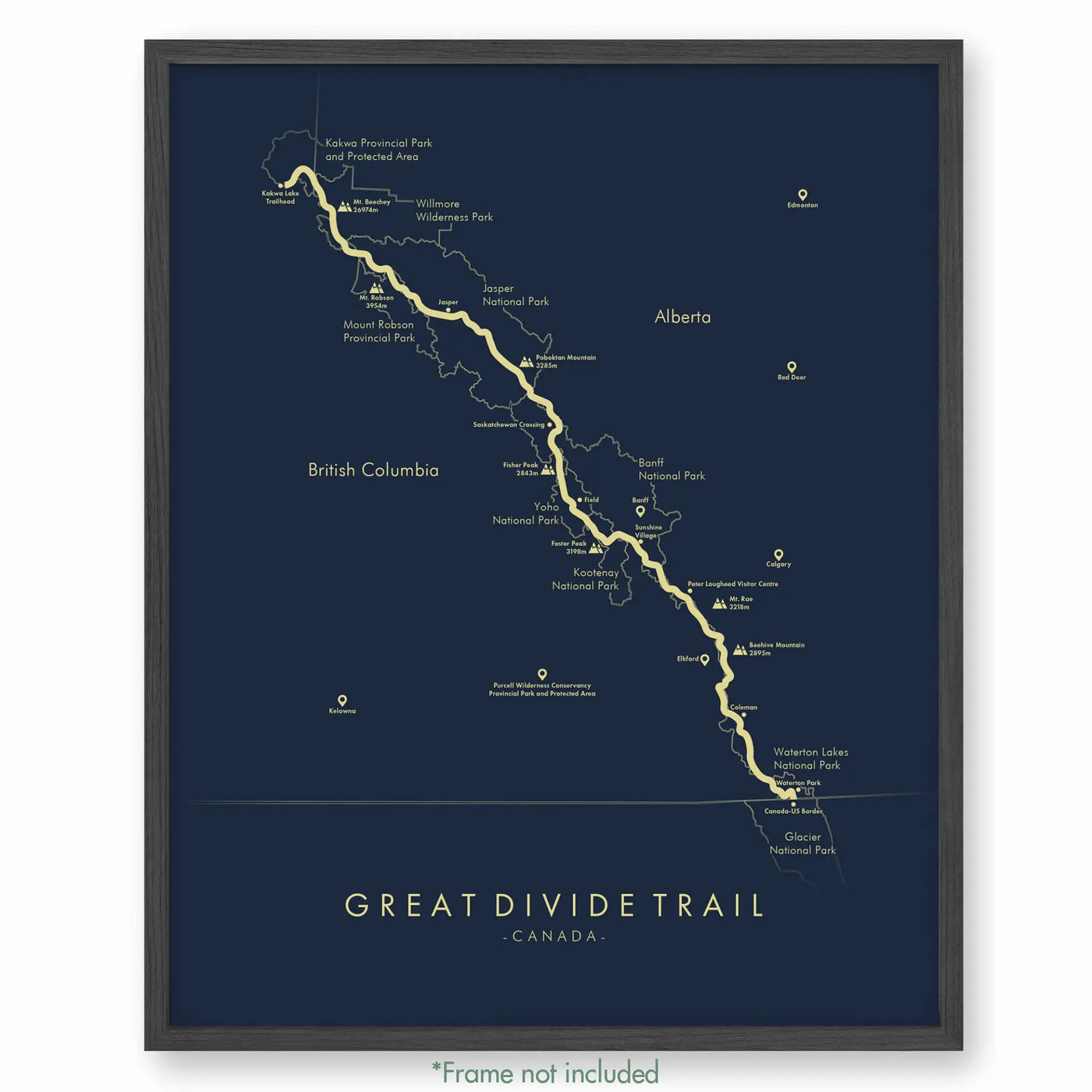 Trail Poster of Great Divide Trail - Blue
