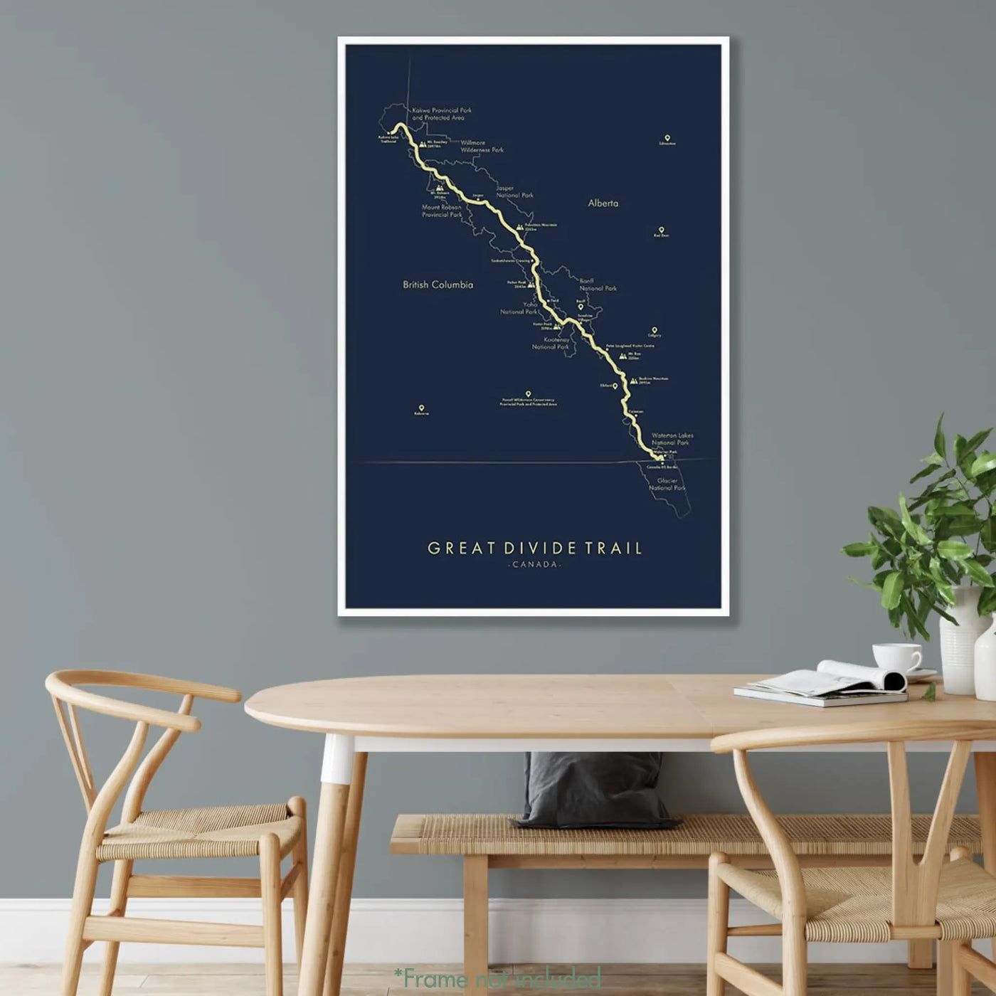 Trail Poster of Great Divide Trail - Blue Mockup