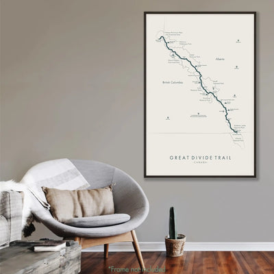 Trail Poster of Great Divide Trail - Beige Mockup