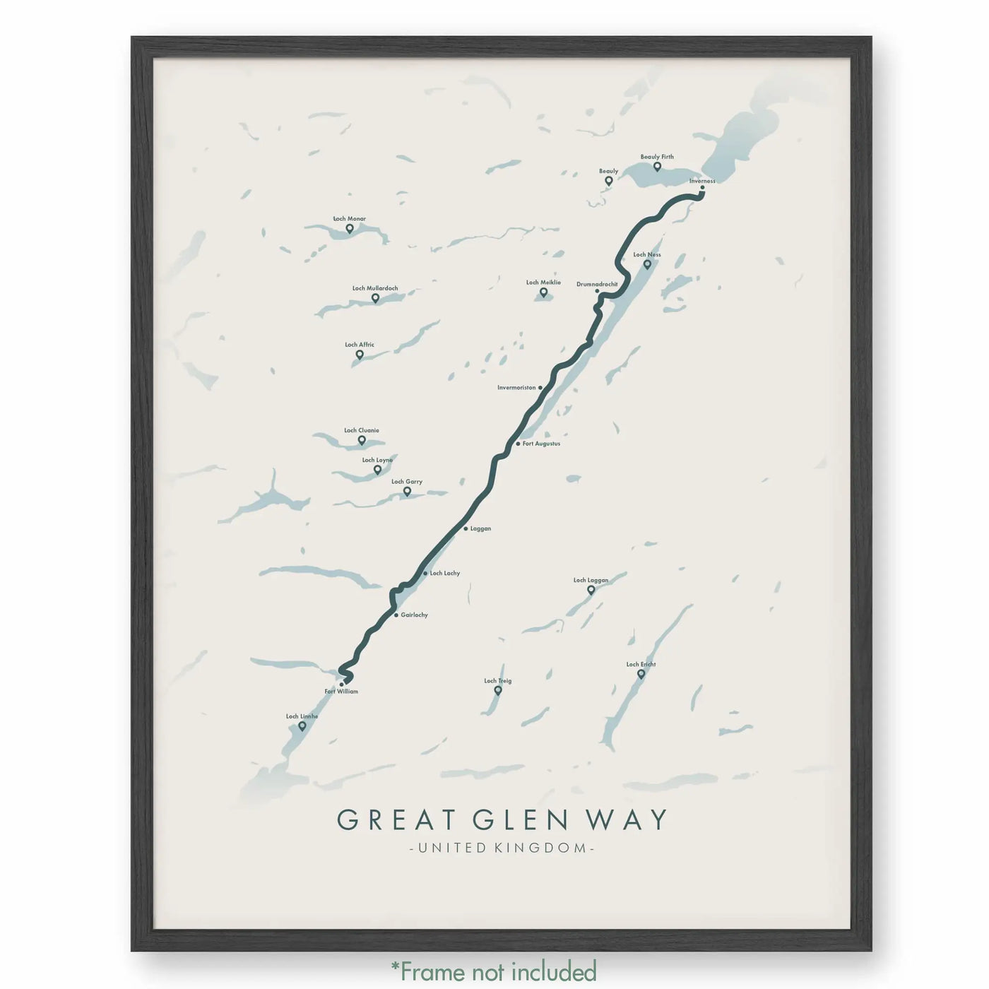 Trail Poster of Great Glen Way - Beige
