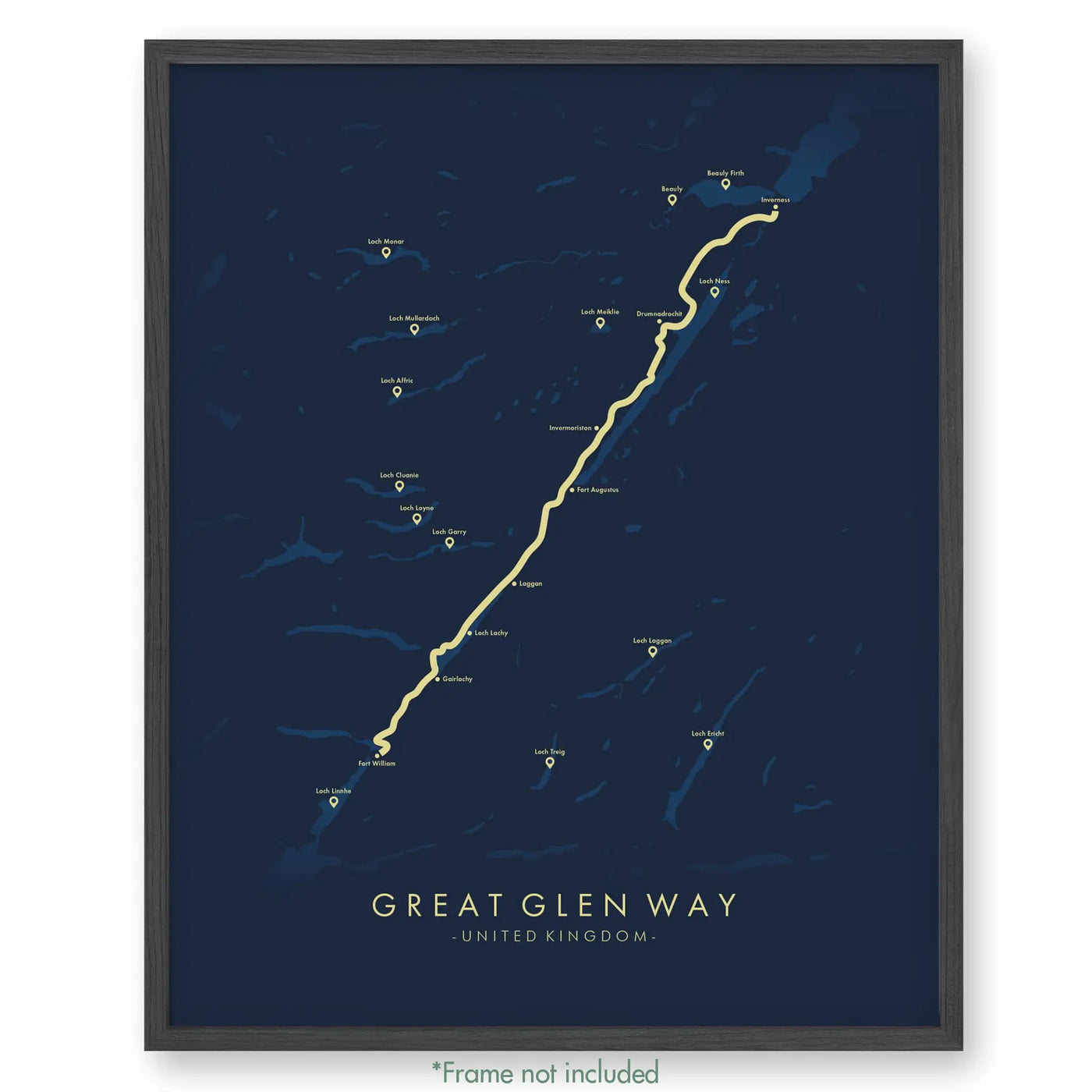 Trail Poster of Great Glen Way - Blue
