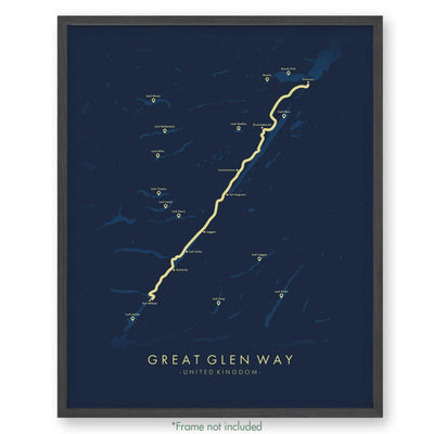 Trail Poster of Great Glen Way - Blue
