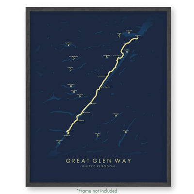 Trail Poster of Great Glen Way - Blue