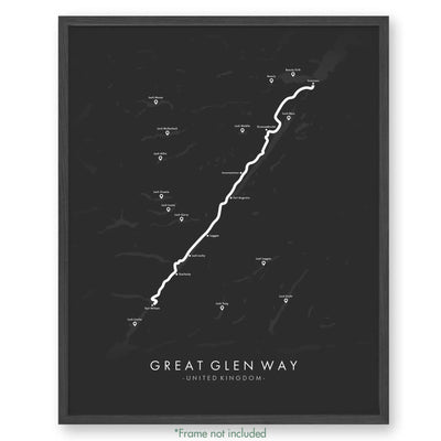 Trail Poster of Great Glen Way - Grey