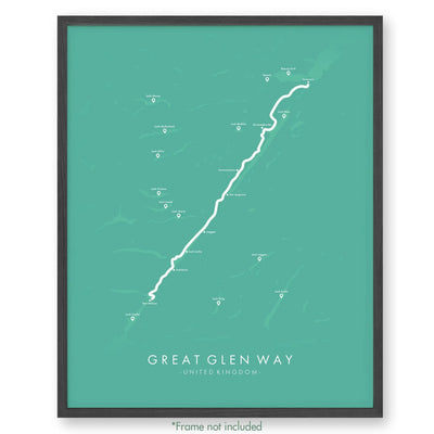 Trail Poster of Great Glen Way - Teal
