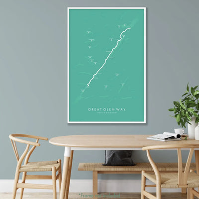 Trail Poster of Great Glen Way - Teal Mockup