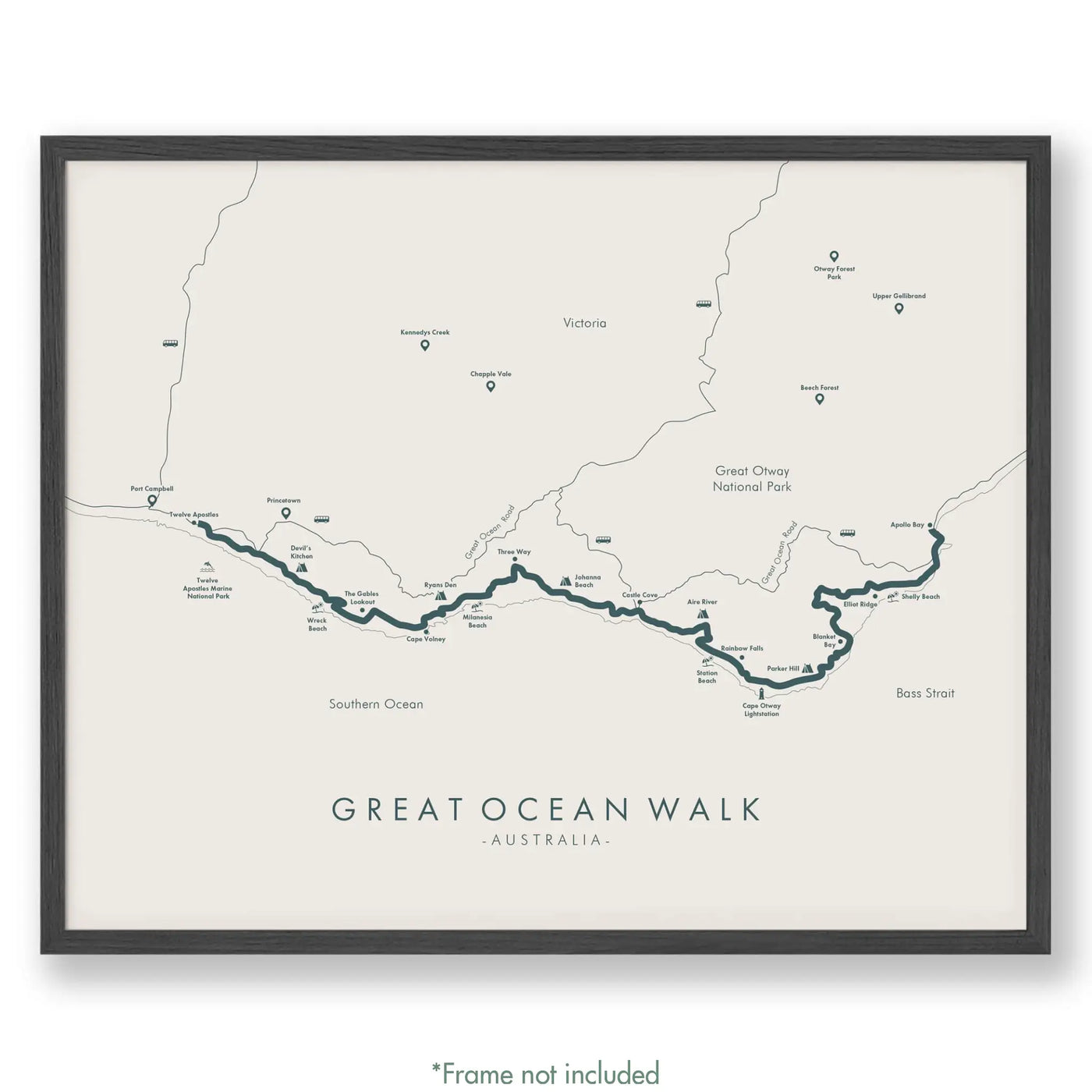 Trail Poster of Great Ocean Walk - Beige