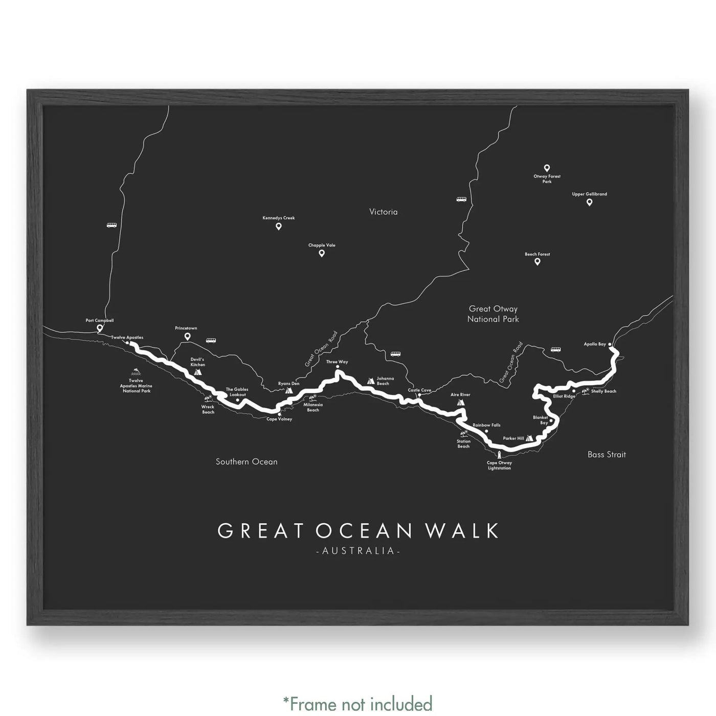 Trail Poster of Great Ocean Walk - Grey