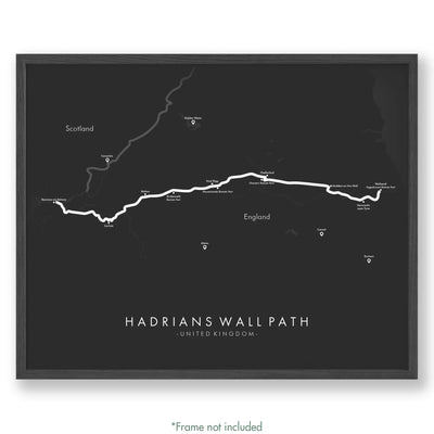 Trail Poster of Hadrians Wall Path - Grey