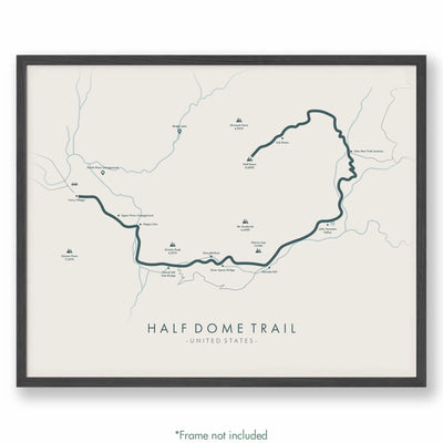 Trail Poster of Half Dome Trail - Beige
