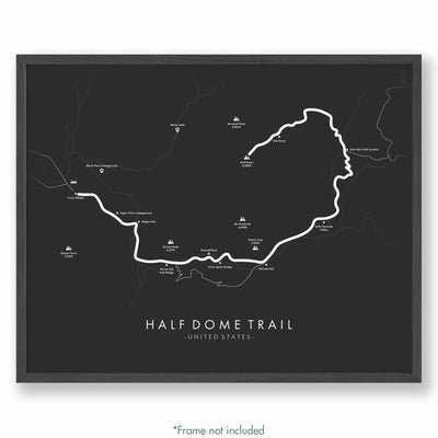 Trail Poster of Half Dome Trail - Grey